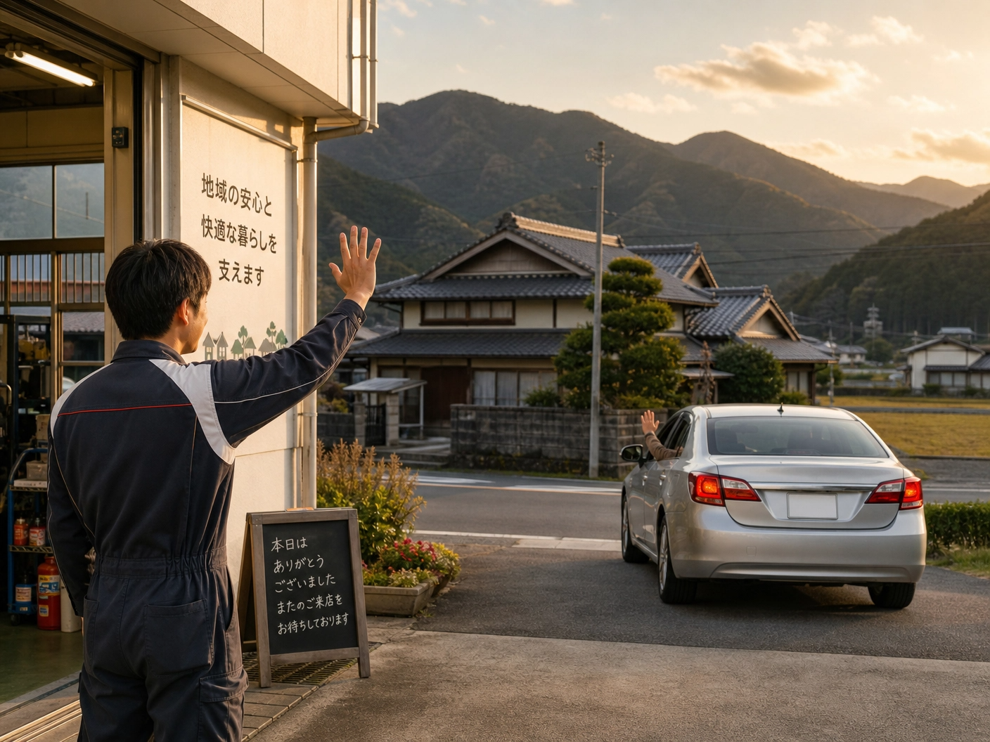 お客様をお見送りするスタッフ